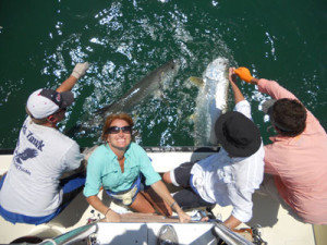 Two tarpon at the same time makes for very hapy anglers.